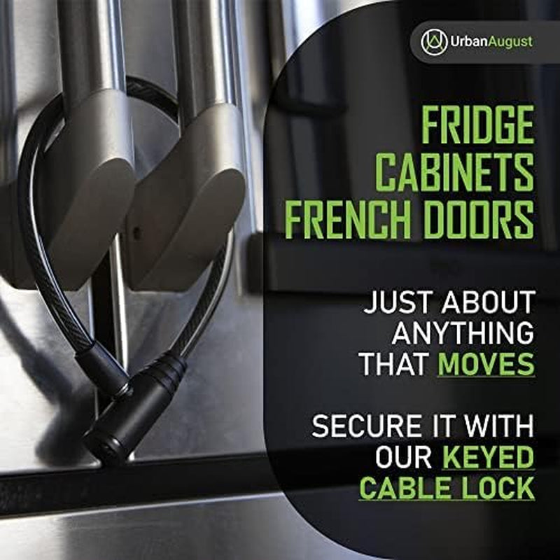 Original Fridge Lock: Multi - Functional Cable Keyed Lock, for French-Door Refrigerators and Cabinets (Small White, 6 Pack Keyed Alike)