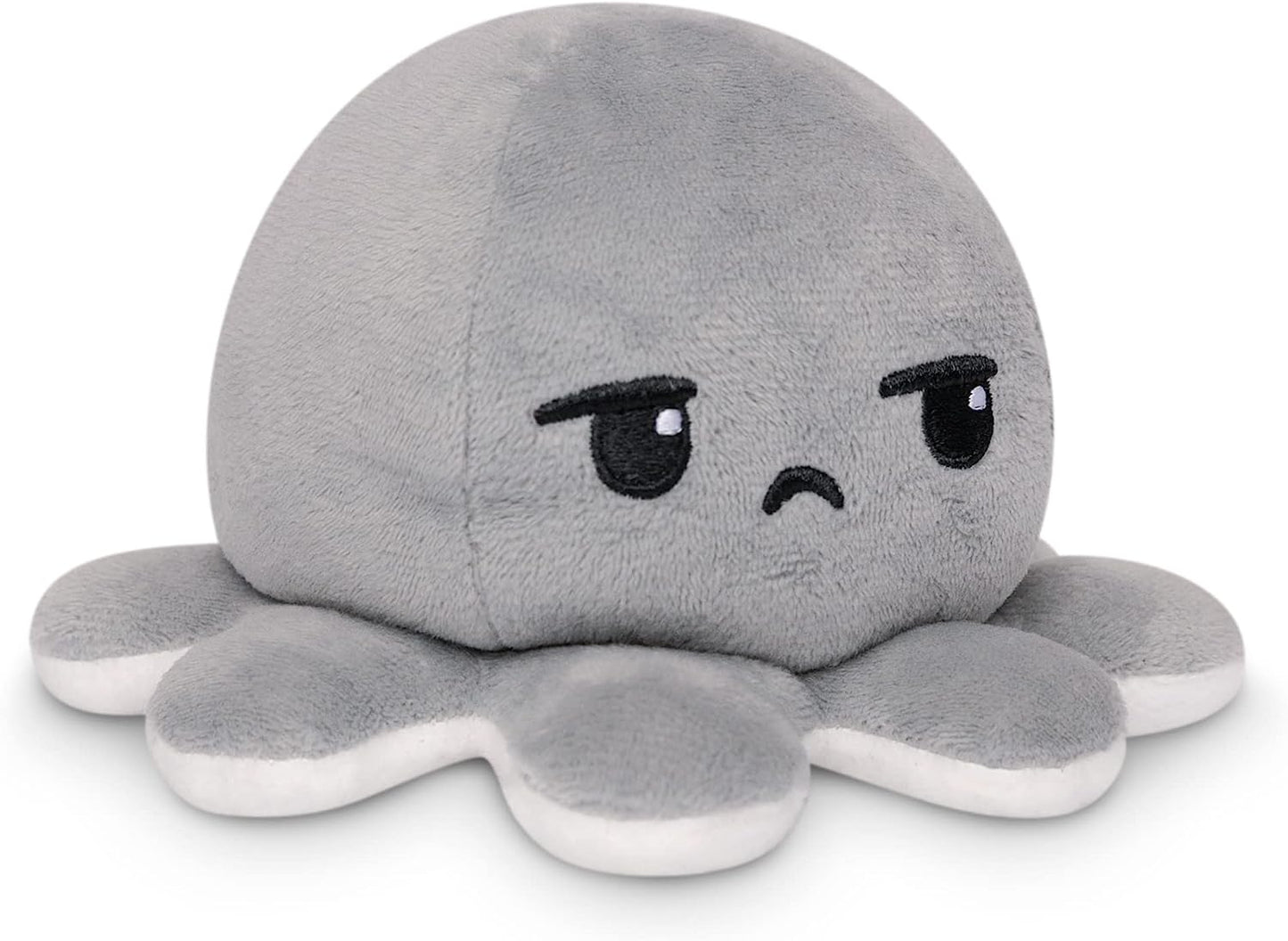 - the Original Reversible Octopus Plushie - Bored + Rainbows Starry Eyes - Cute Sensory Fidget Stuffed Animals That Show Your Mood 4X4X3
