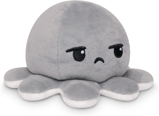 - the Original Reversible Octopus Plushie - Bored + Rainbows Starry Eyes - Cute Sensory Fidget Stuffed Animals That Show Your Mood 4X4X3