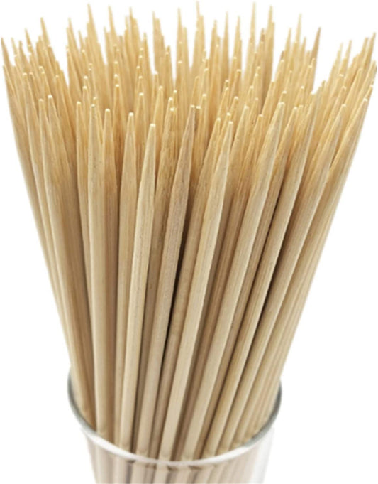 16" Natural Bamboo Skewers Sticks for Bbq，Kabob，Grilling，Barbecue，Kitchen，Roasting，Marshmallows，Plant Stakes，Crafting.Φ=4Mm, More Size Choices 6"/8"/10"/12"/14"/30"(100 PCS)