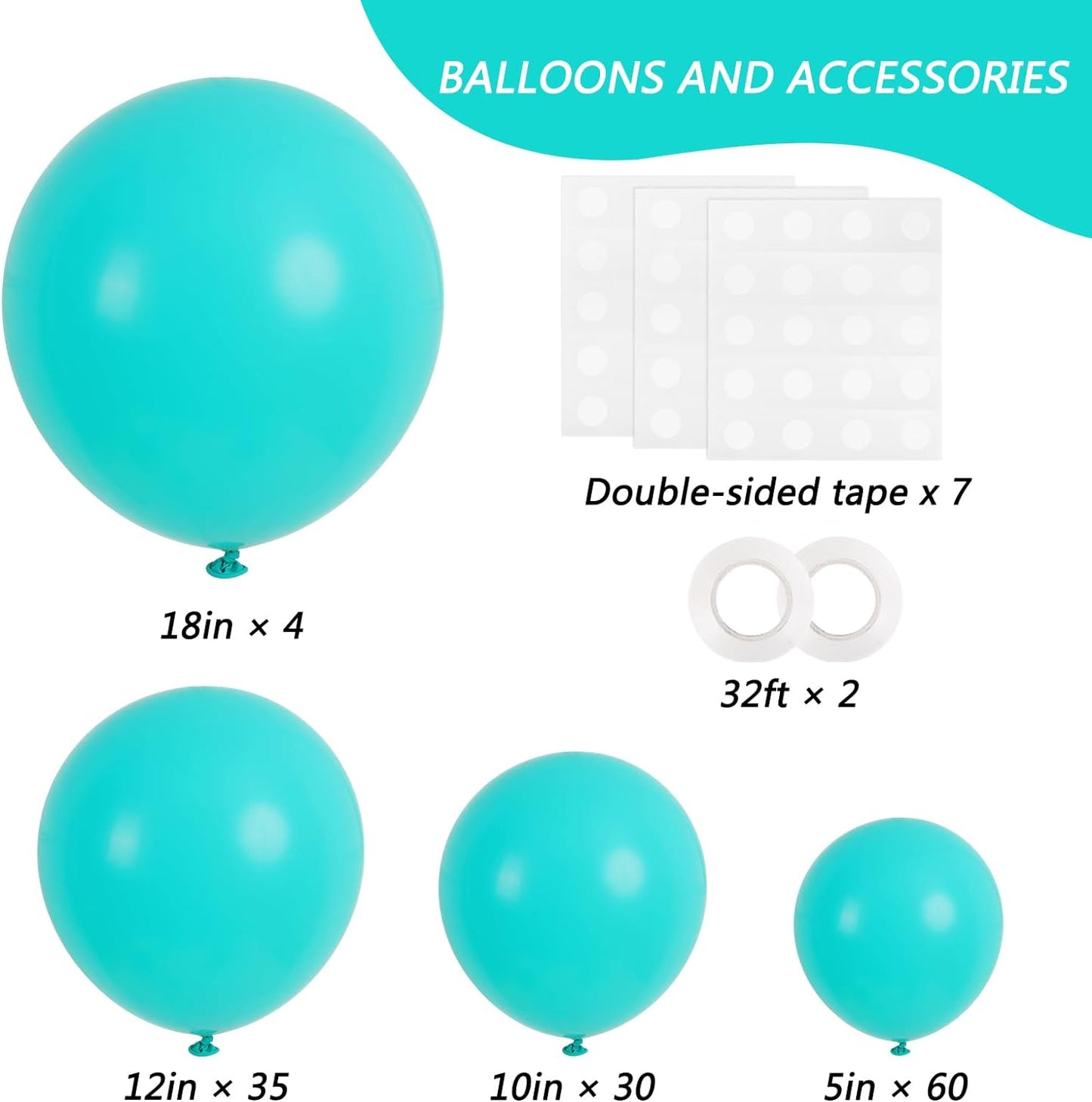 129Pcs Teal Blue Balloons Different Sizes 18 12 10 5 Inch Latex Turquoise Teal Balloon Garland Arch for Party Decoration Birthday Wedding Engagements Anniversary Baby Shower Party Supplies