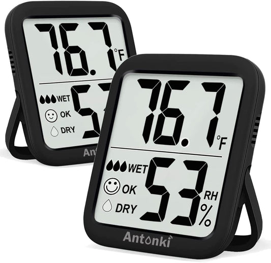 Room Thermometer for Home, 2 Pack Digital Temperature and Humidity Monitors, Indoor Hygrometer Sensor, Humidity Gauge, Humidity Meter for Baby Room, Terrarium, Incubator, Greenhouse