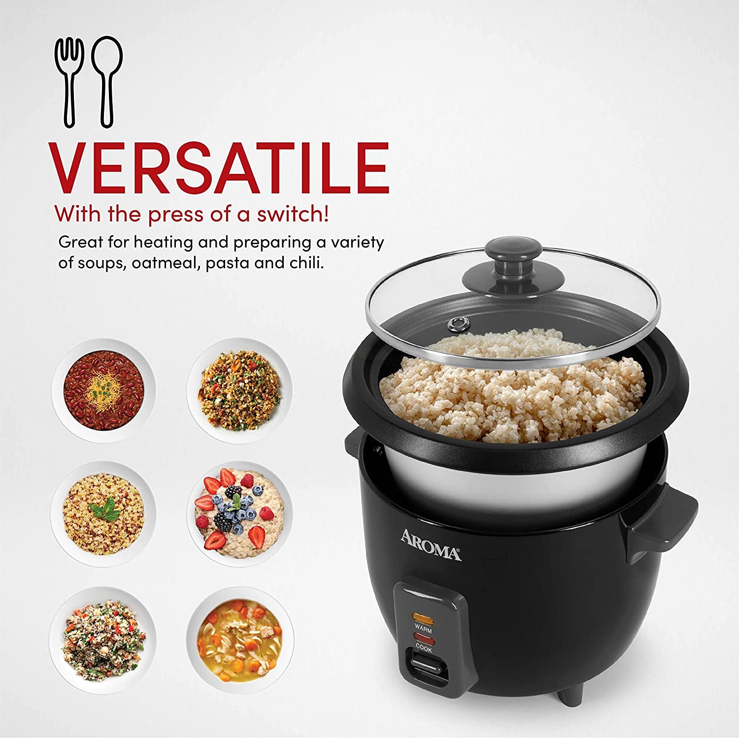 1.5Qt. Rice & Grain Cooker (Arc-363Ngb),Black,6-Cup Cooked / 3-Cup Uncooked