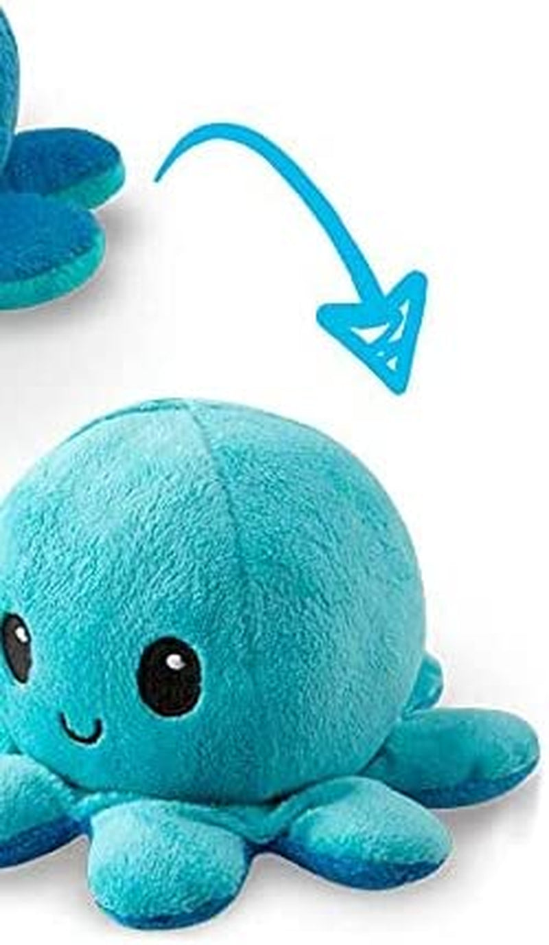 - the Original Reversible Octopus Plushie - Light + Dark Blue - Cute Sensory Fidget Stuffed Animals That Show Your Mood