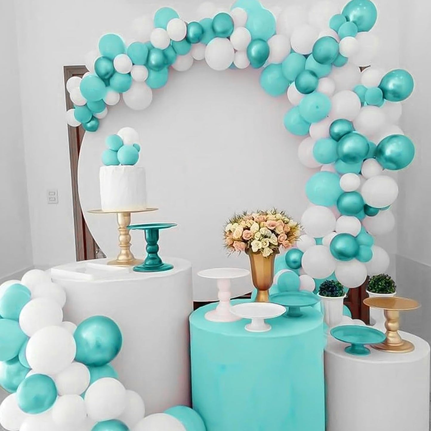 129Pcs Teal Blue Balloons Different Sizes 18 12 10 5 Inch Latex Turquoise Teal Balloon Garland Arch for Party Decoration Birthday Wedding Engagements Anniversary Baby Shower Party Supplies