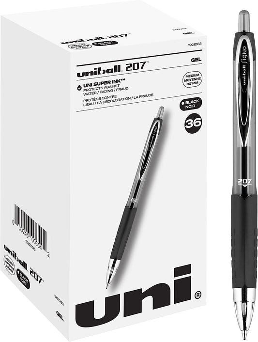 Uniball Signo 207 Gel Pen 36 Pack, 0.7Mm Medium Black Pens, Gel Ink Pens | Office Supplies Sold by Uniball Are Pens, Ballpoint Pen, Colored Pens, Gel Pens, Fine Point, Smooth Writing Pens
