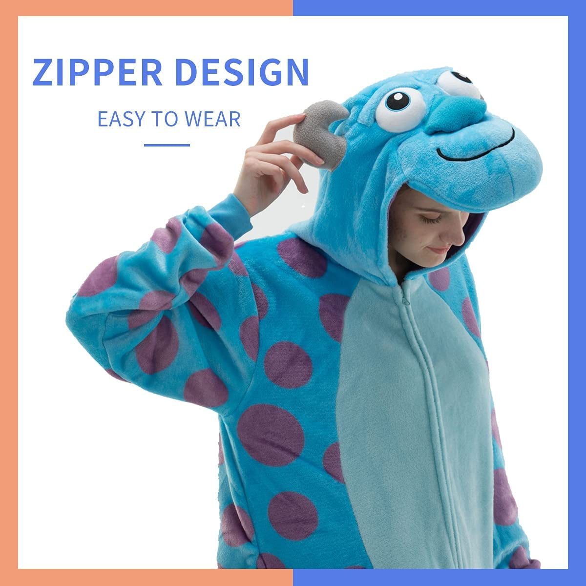 Snug Fit Unisex Adult Onesie Pajamas, Flannel Cosplay Animal One Piece Halloween Costume Sleepwear Homewear
