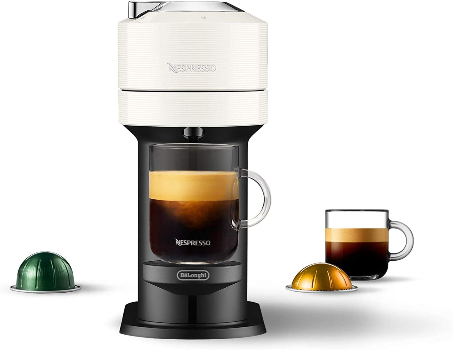 Vertuo Next Coffee and Espresso Machine by De'Longhi, White, Compact, One Touch to Brew, Single-Serve Coffee Maker and Espresso Machine