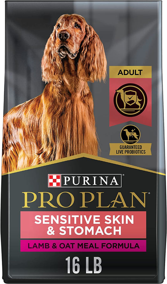 Sensitive Skin and Sensitive Stomach Dog Food with Probiotics for Dogs, Lamb & Oat Meal Formula - 16 Lb. Bag