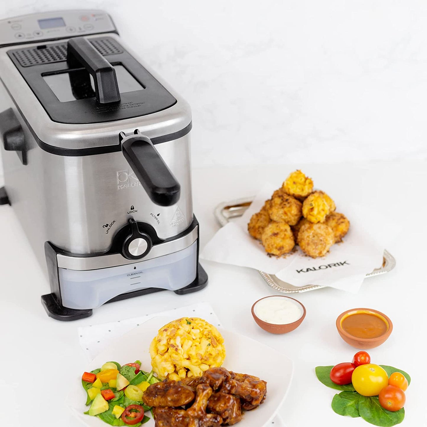 ® 3.2 Quart Digital Deep Fryer with Oil Filtration, Stainless Steel
