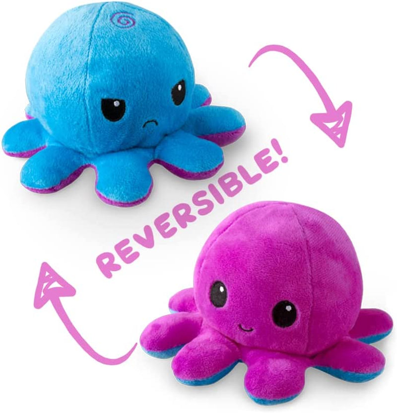 - the Original Reversible Octopus Plushie - Purple + Blue - Cute Sensory Fidget Stuffed Animals That Show Your Mood