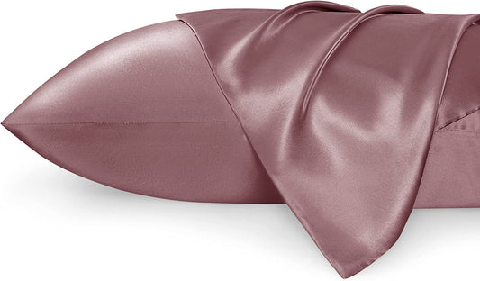 Satin Pillowcase Standard Set of 2 - Nostalgia Rose Silky Pillow Cases for Hair and Skin 20X26 Inches, Pillow Covers with Envelope Closure, Similar to Silk Pillow Cases, Gifts for Women Men