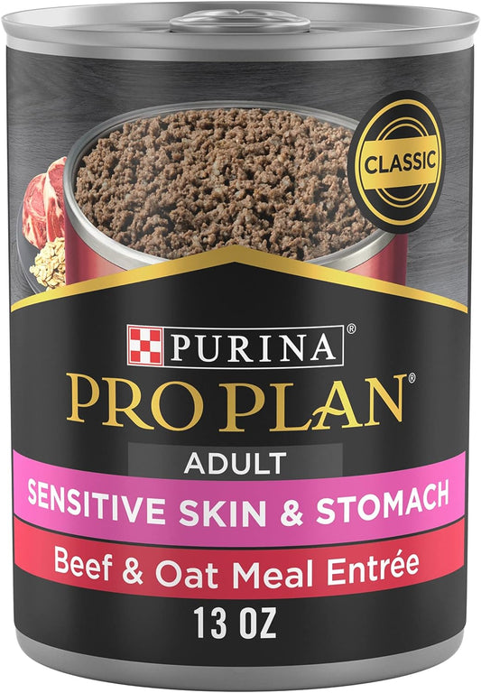Sensitive Skin and Stomach Wet Dog Food Pate Sensitive Skin and Stomach Beef and Oat Meal Entree - (12) 13 Oz. Cans