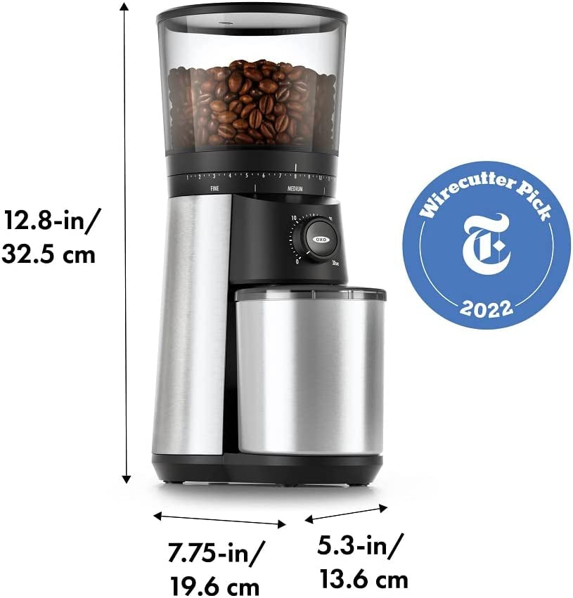 Brew Conical Burr Coffee Grinder , Silver