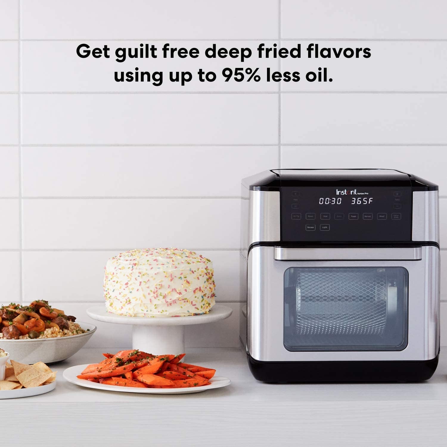 Vortex Pro 10 Quart Air Fryer, 9-In-1 Rotisserie and Convection Oven, Roast, Bake, Dehydrate and Warm, with Evencrisp Technology, Free App with over 1900 Recipes, 1500W, Stainless Steel
