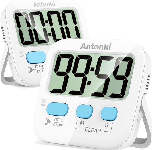 Timer, Timer for Kids, Kitchen Timer, 2 Pack Digital Timer for Cooking, Egg Timer, Cute Magnetic Desk Timers for Classroom, Teacher, Toothbrush, Exercise, Oven, Baking, Table, Productivity
