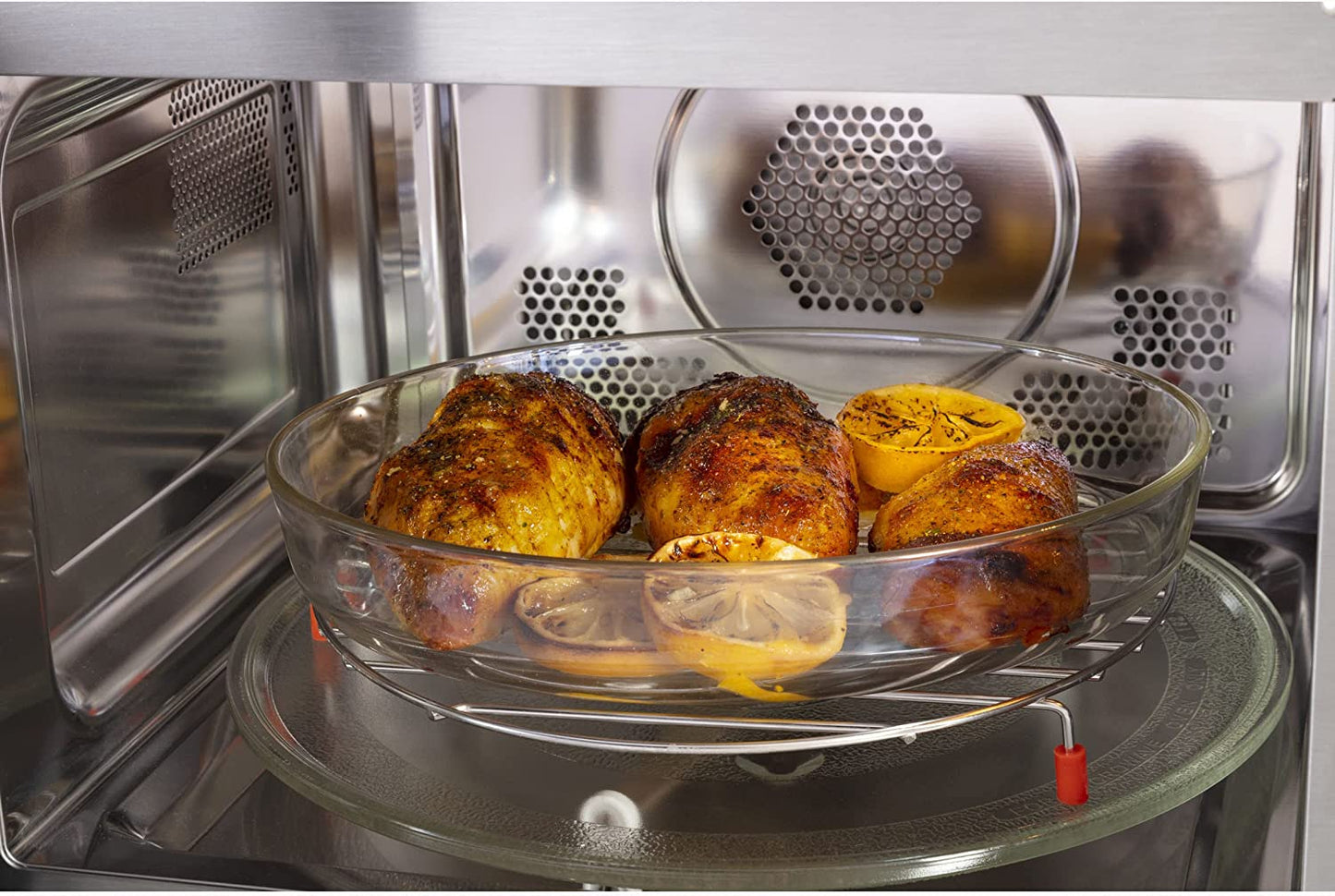 3-In-1 Countertop Microwave Oven | Complete with Air Fryer, Broiler & Convection Mode | 1.0 Cubic Feet Capacity, 1,050 Watts | Kitchen Essentials for the Countertop or Dorm Room | Stainless Steel