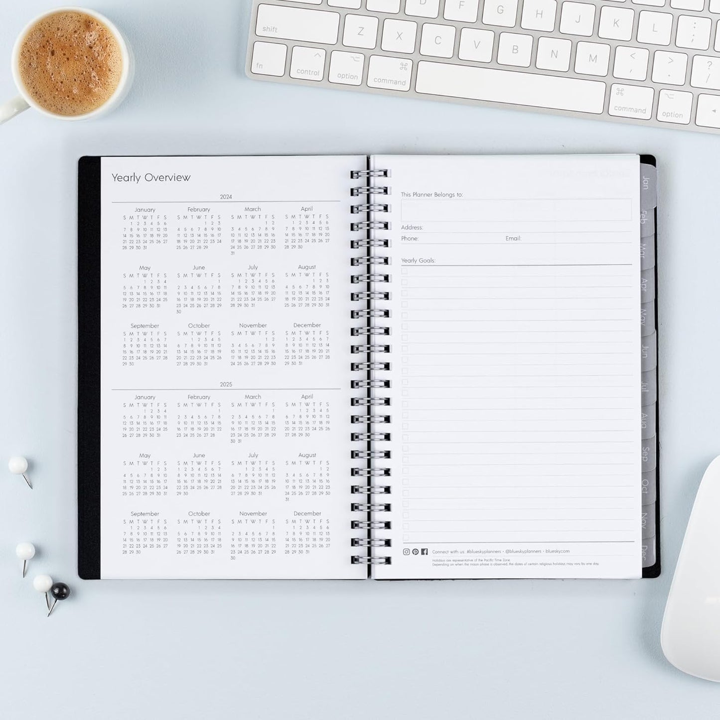 2024 Weekly and Monthly Planner, January - December, 5" X 8", Flexible Cover, Wirebound, Enterprise (144726)