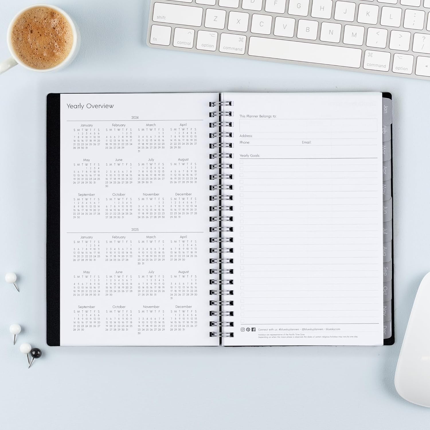 2024 Weekly and Monthly Planner, January - December, 5" X 8", Flexible Cover, Wirebound, Enterprise (144726)