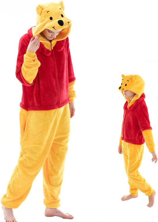 Snug Fit Unisex Adult Onesie Pajamas, Flannel Cosplay Animal One Piece Halloween Costume Sleepwear Homewear