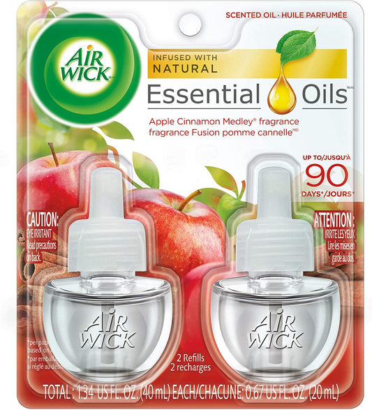 Scented Oil Twin Refill Apple Cinnamon Medley (2X.67) Oz. (Pack of 3)