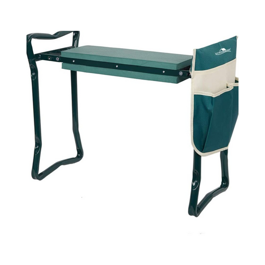 Bosonshop Garden Kneeler & Seat Folding Multi-Functional Steel Garden Stool with Tool Bag EVA Kneeling Pad