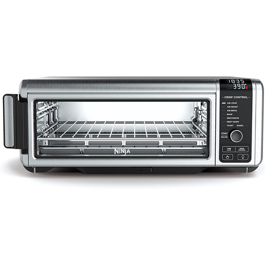 SP101 Digital Air Fry Countertop Oven with 8-In-1 Functionality, Flip up & Away Capability for Storage Space, with Air Fry Basket, Wire Rack & Crumb Tray, Silver