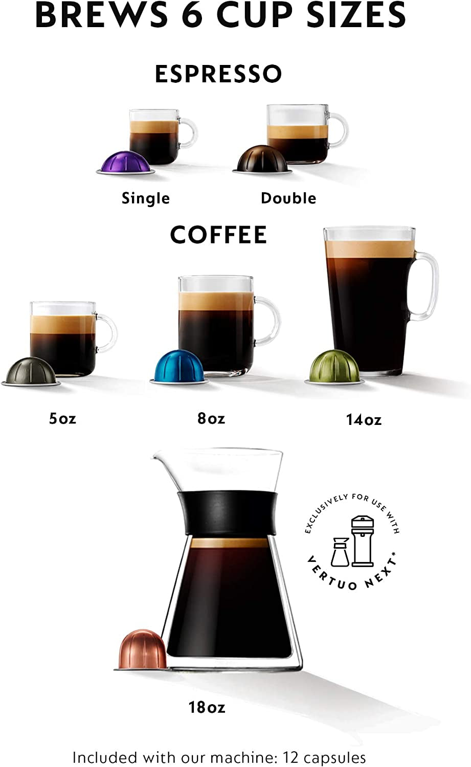 Vertuo Next Coffee and Espresso Machine by De'Longhi, White, Compact, One Touch to Brew, Single-Serve Coffee Maker and Espresso Machine