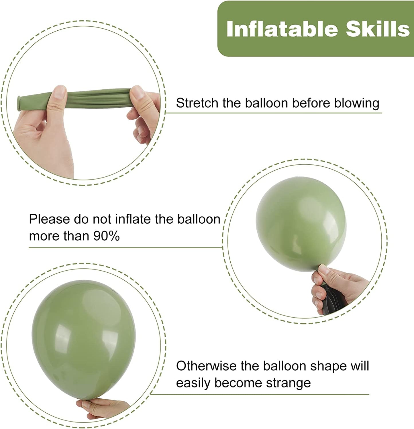 129Pcs Sage Green Balloons Latex Balloons Different Sizes 18 12 10 5 Inch Olive Green Party Balloon Kit for Birthday Party Graduation Baby Shower Wedding Holiday Balloon Decoration