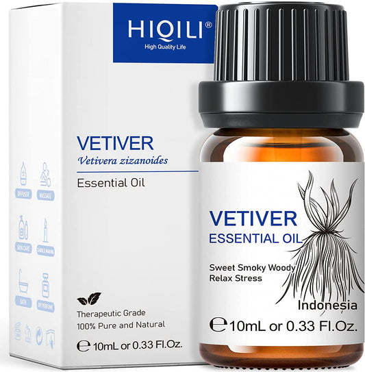 Vetiver Essential Oil,100% Pure Natural for Diffuser,Massage,Skin Care- 10Ml
