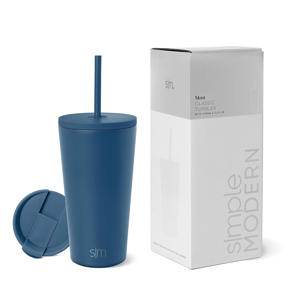 Insulated Tumbler with Lid and Straw | Iced Coffee Cup Reusable Stainless Steel Water Bottle Travel Mug | Gifts for Women Men Her Him | Classic Collection | 16Oz | Slumberland