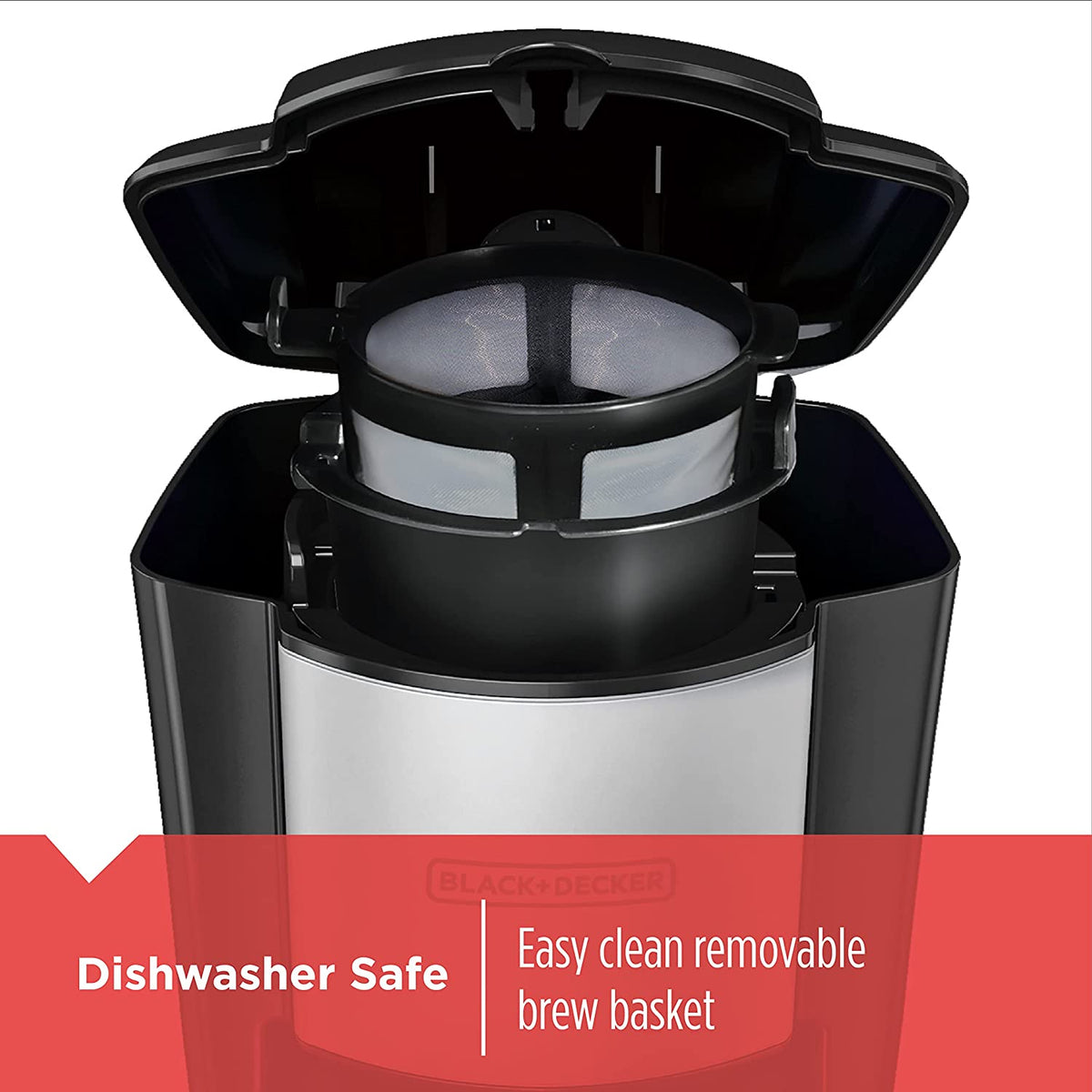 BLACK+DECKER Single Serve Coffee Maker with Automatic Shut Off, Space Saving Design, Black