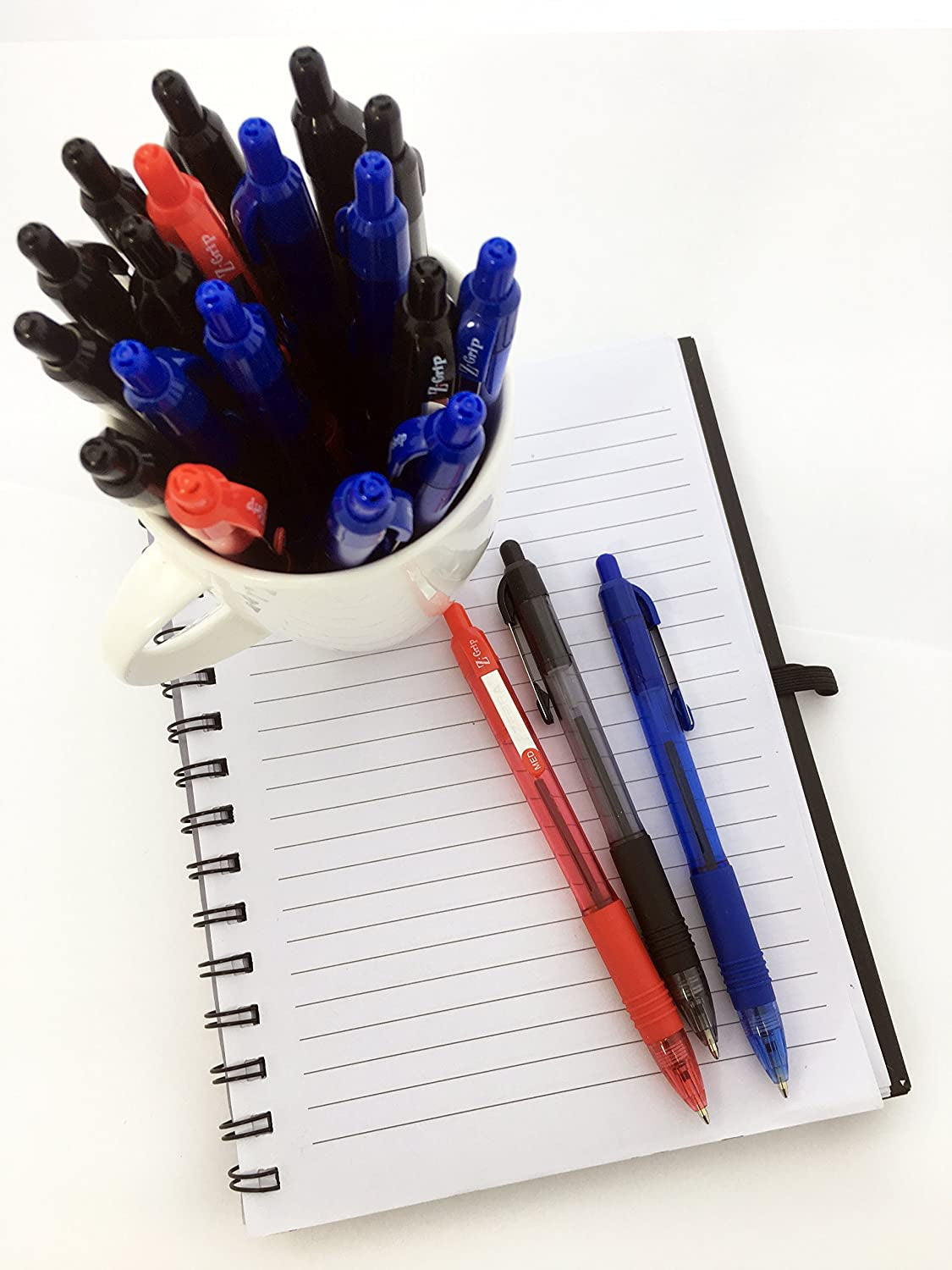 Zebra® Z-Grip™ Retractable Ballpoint Pens, Medium Point, 1.0 Mm, Clear Barrel, Red Ink, Pack of 12