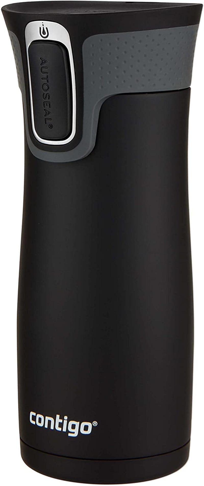 West Loop Stainless Steel Vacuum-Insulated Travel Mug with Spill-Proof Lid, Keeps Drinks Hot up to 5 Hours and Cold up to 12 Hours, 16Oz 2-Pack, Matte Black & Steel