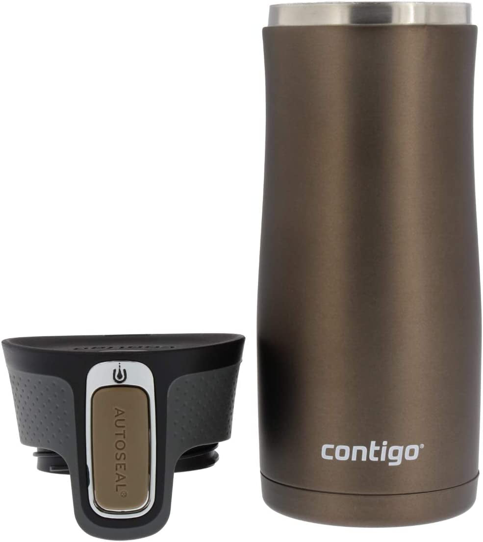West Loop Stainless Steel Vacuum-Insulated Travel Mug with Spill-Proof Lid, Keeps Drinks Hot up to 5 Hours and Cold up to 12 Hours, 16Oz Latte