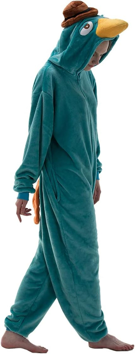 Snug Fit Unisex Adult Onesie Pajamas, Flannel Cosplay Animal One Piece Halloween Costume Sleepwear Homewear
