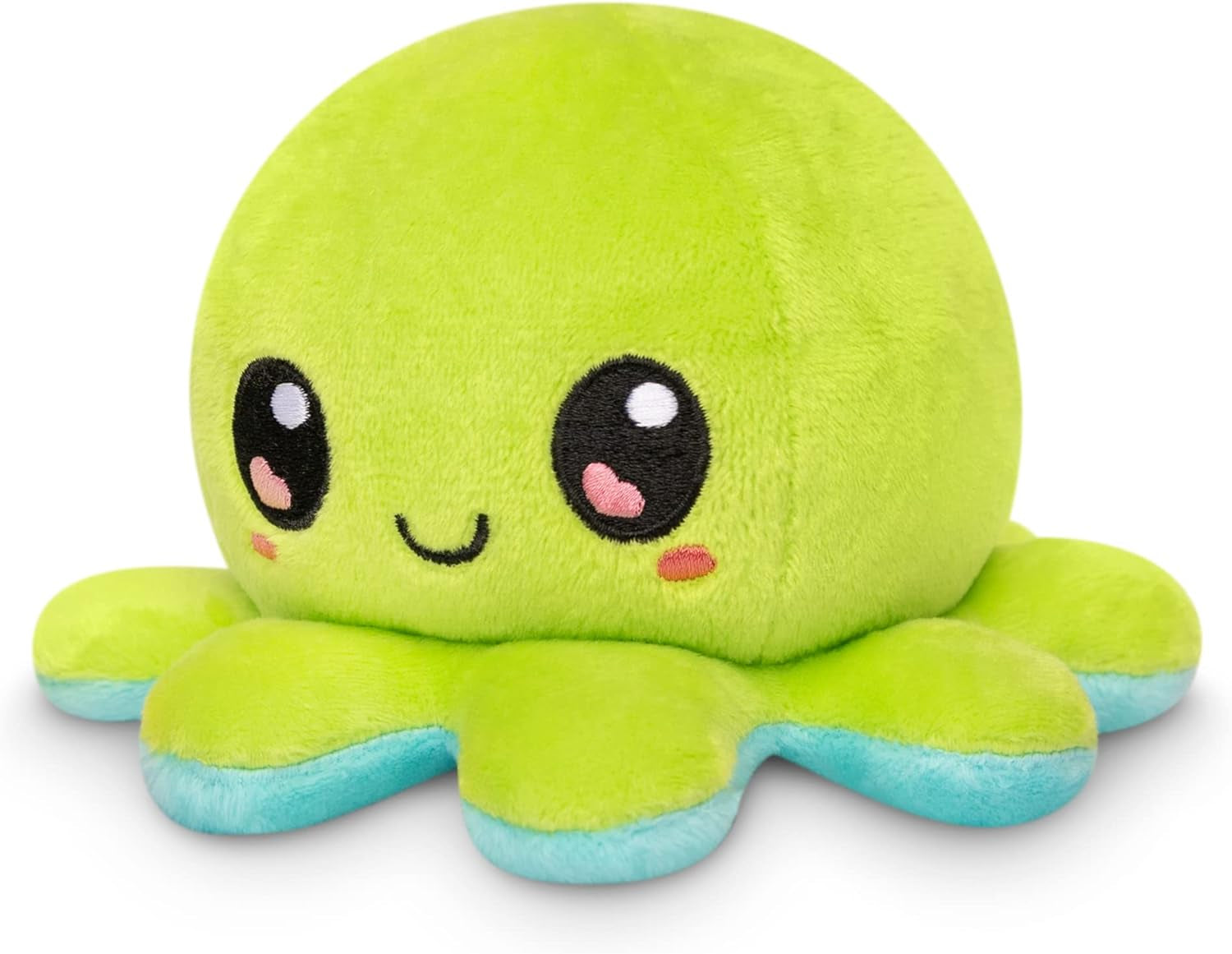 - the Original Reversible Octopus Plushie - Green Happy + Aqua Worried - Cute Sensory Fidget Stuffed Animals That Show Your Mood 4X4X3