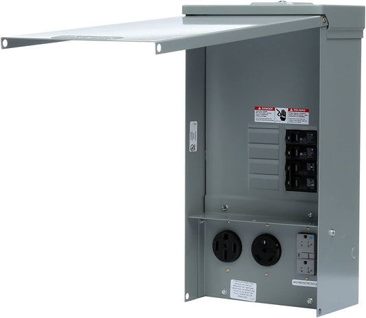 TL137US Talon Temporary Power Outlet Panel with a 20, 30, and 50-Amp Receptacle Installed, Unmetered