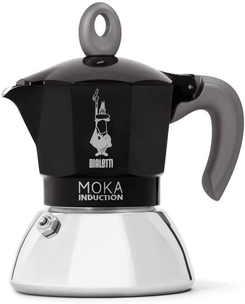 - Moka Induction, Moka Pot, Suitable for All Types of Hobs, 2 Cups Espresso (2.8 Oz), 90 Milliliters,Black