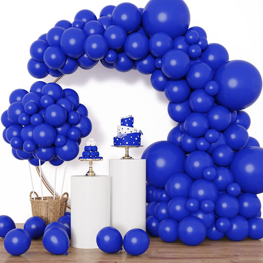129Pcs Royal Blue Balloons Different Sizes 18 12 10 5 Inch for Garland Arch, Blue Balloons for Birthday Party Graduation Baby Shower Baseball Nautical Party Decoration