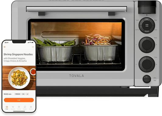 Smart Oven, 5-In-1 Air Fryer Oven Combo - Air Fry, Toast, Bake, Broil, and Reheat - Smartphone Controlled Countertop Convection and Toaster Oven - with  Meal Credit ($50 Value) - Wifi Enabled