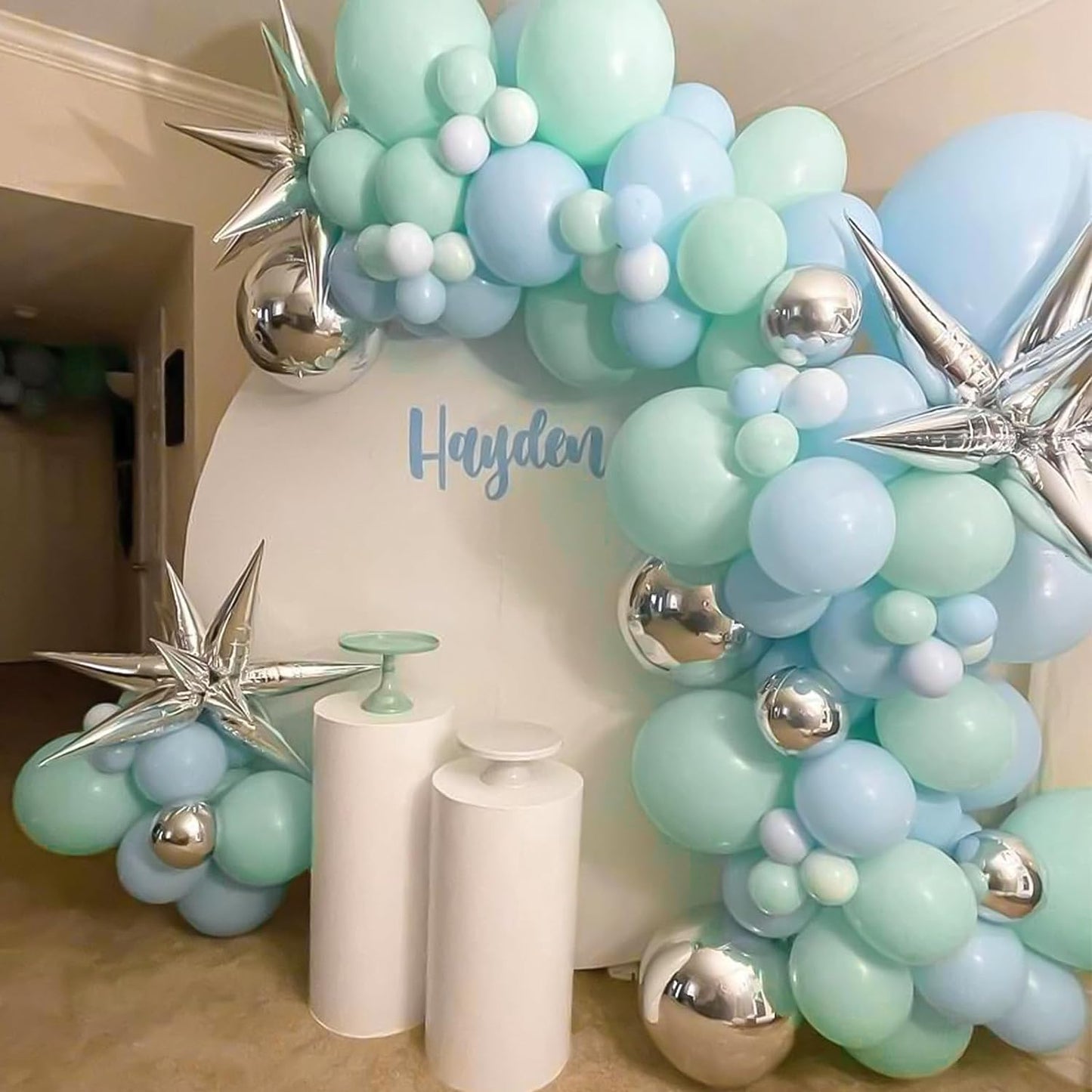 129Pcs Makani Blue Balloons Different Sizes 18 12 10 5 Inch for Garland Arch, Light Blue Balloons for Birthday Baby Shower Gender Reveal Wedding Party Decoration
