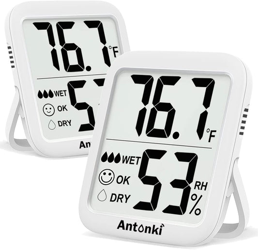 Room Thermometer for Home, 2 Pack Digital Temperature and Humidity Monitors, Indoor Hygrometer Sensor, Humidity Gauge, Humidity Meter for Baby Room, Terrarium, Incubator, Greenhouse