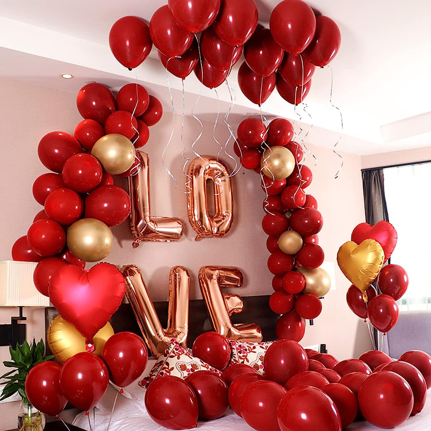 129Pcs Red Balloons Different Sizes 18 12 10 5 Inch for Garland Arch, Premium Red Latex Balloons for Birthday Party Wedding Valentine'S Day Baby Shower Party Decoration