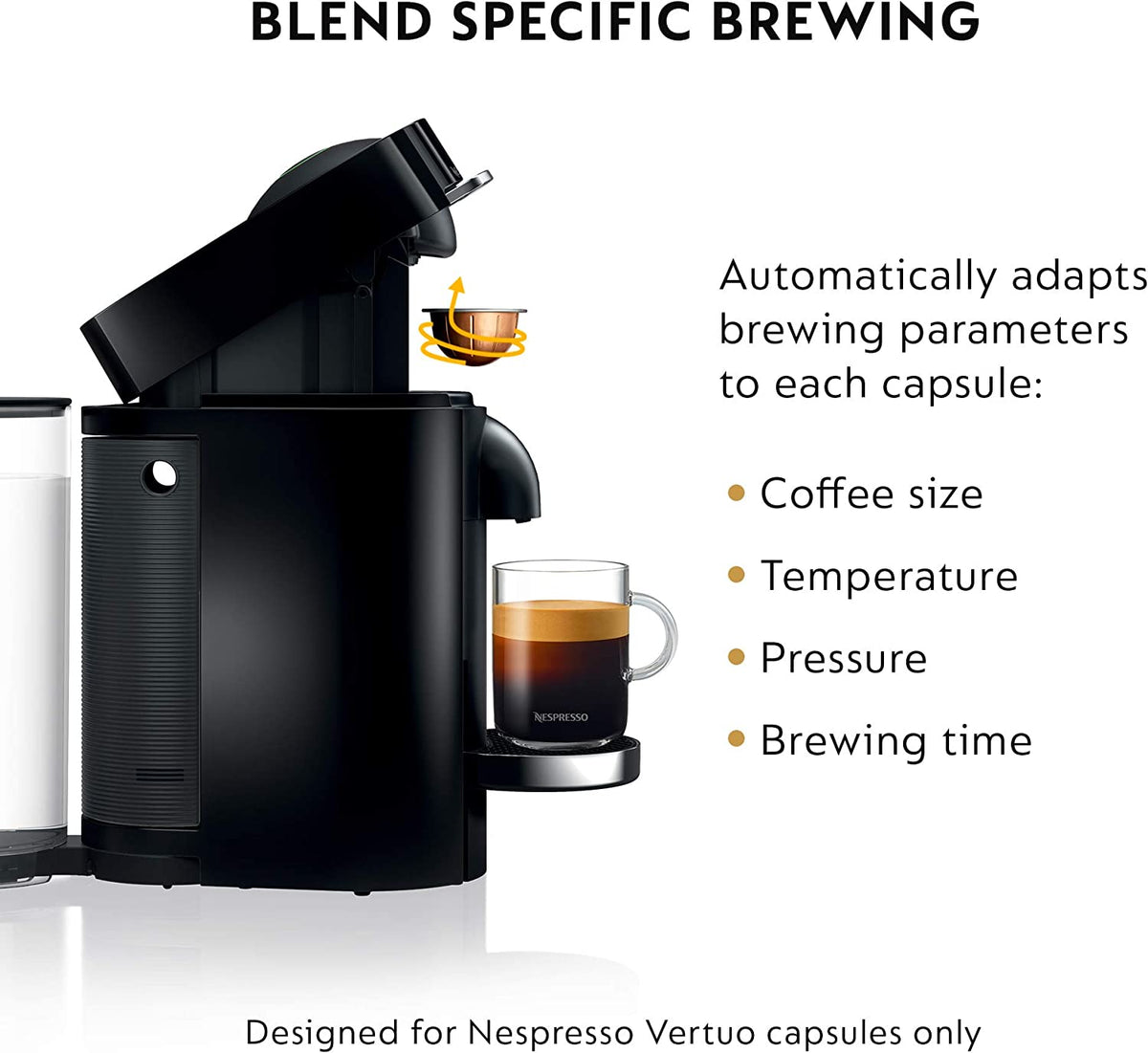 Nespresso Vertuoplus Deluxe Coffee and Espresso Machine by , Piano Black