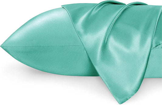 Satin Pillowcase for Hair and Skin Queen - Forest Green Silky Pillowcase 20X30 Inches - Satin Pillow Cases Set of 2 with Envelope Closure, Similar to Silk Pillow Cases, Gifts for Women Men