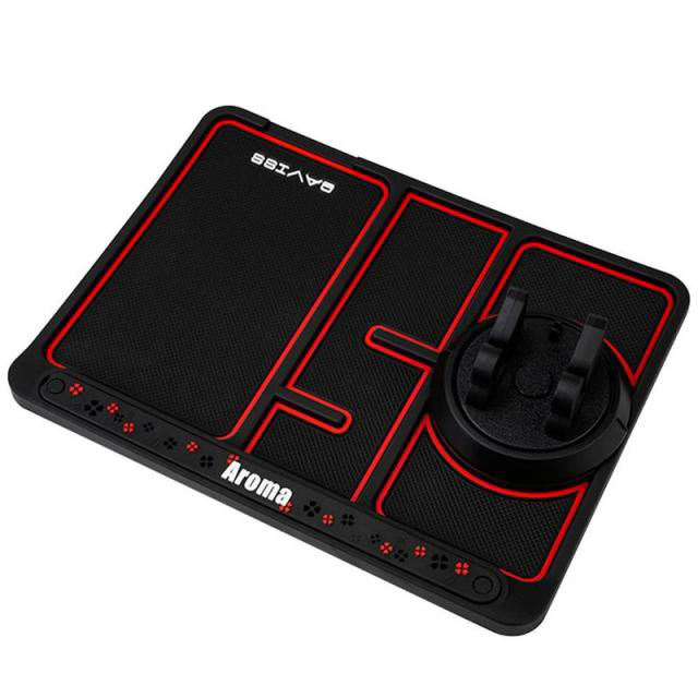4 In 1 Car Anti-Slip Mat Silicone Dashboard Sticky Phone Holder Mat Auto Non-Slip Phone Pad w Phone Holder Function Car Interior
