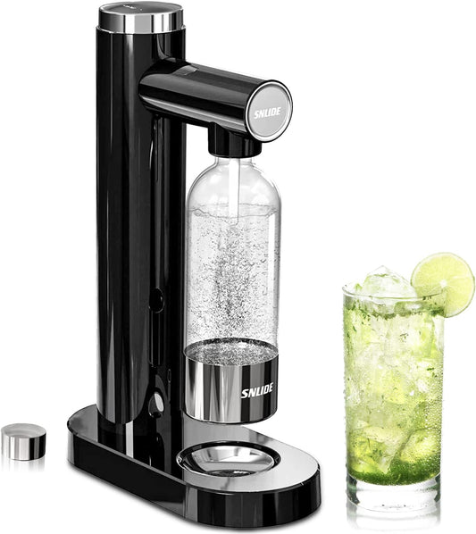 Soda Maker, Soda Water Machine with 1L BPA Free Pet Bottle & DIY Stickers, Easy to Operate, Sparkling Water Maker for Home, Compatible with Screw-In 60L CO2 Exchange Carbonator (NOT Included)