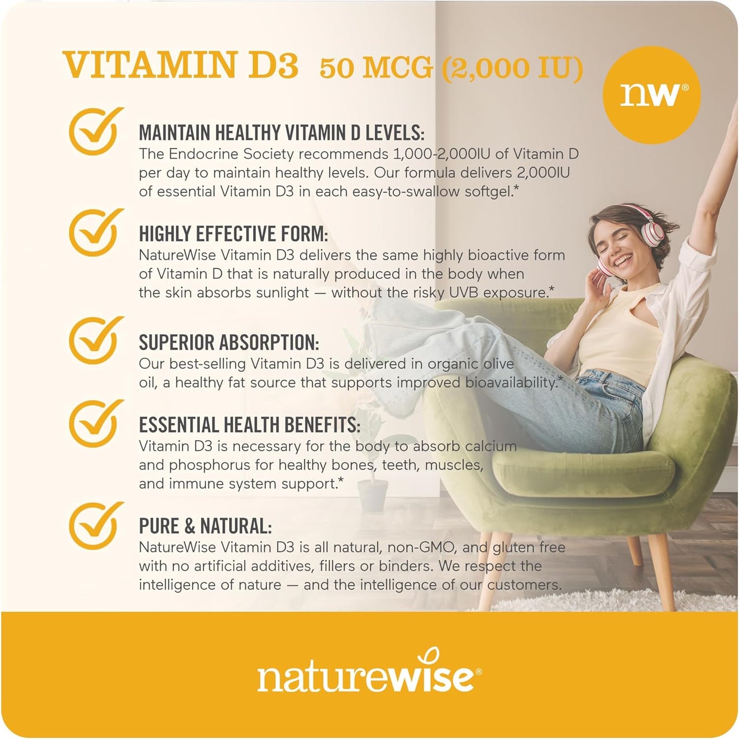 Vitamin D3 2000Iu (50 Mcg) Healthy Muscle Function, and Immune Support, Non-Gmo, Gluten Free in Cold-Pressed Olive Oil, Packaging Vary ( Mini Softgel), 360 Count(Pack of 1)