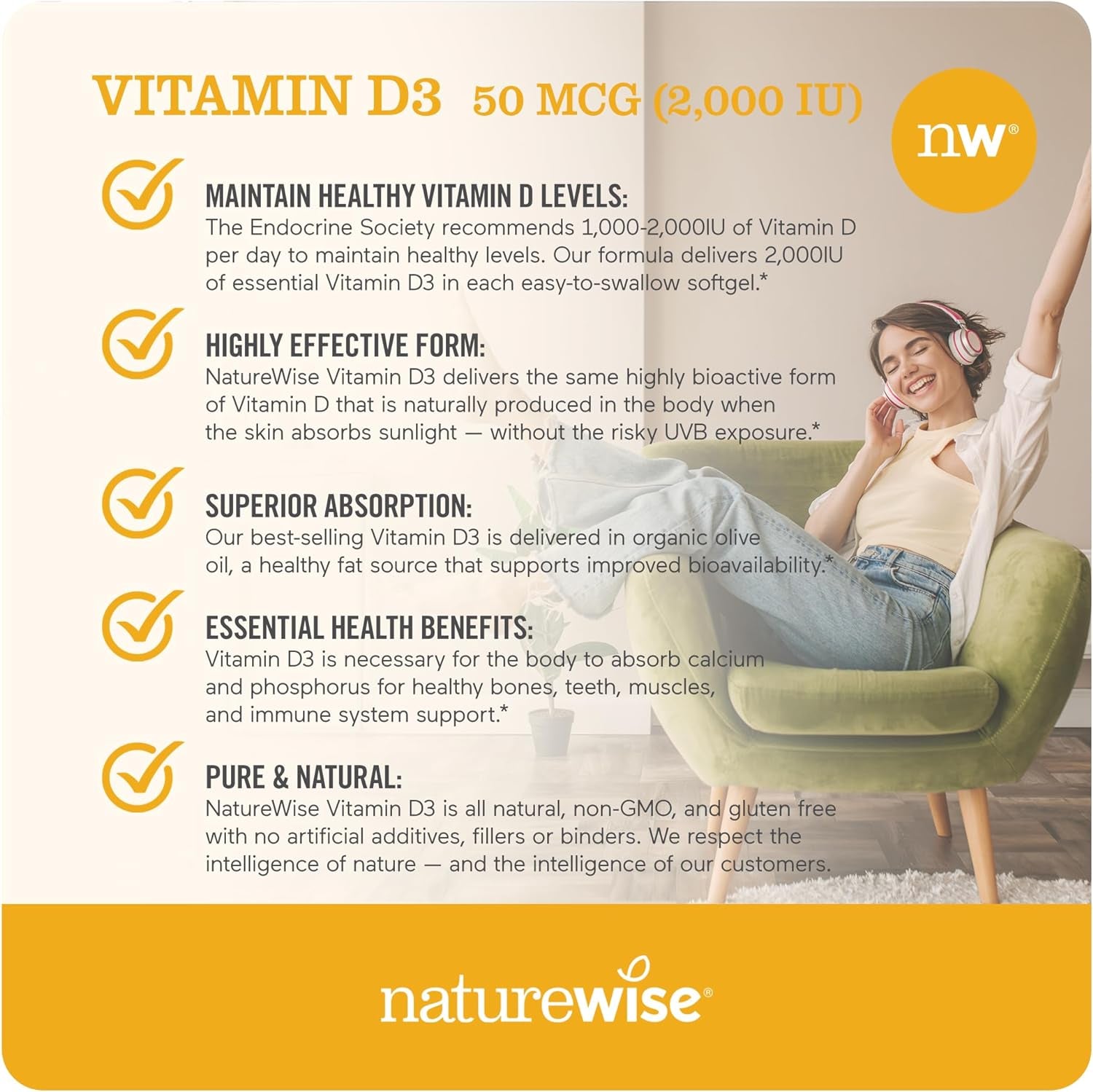 Vitamin D3 2000Iu (50 Mcg) Healthy Muscle Function, and Immune Support, Non-Gmo, Gluten Free in Cold-Pressed Olive Oil, Packaging Vary ( Mini Softgel), 360 Count(Pack of 1)